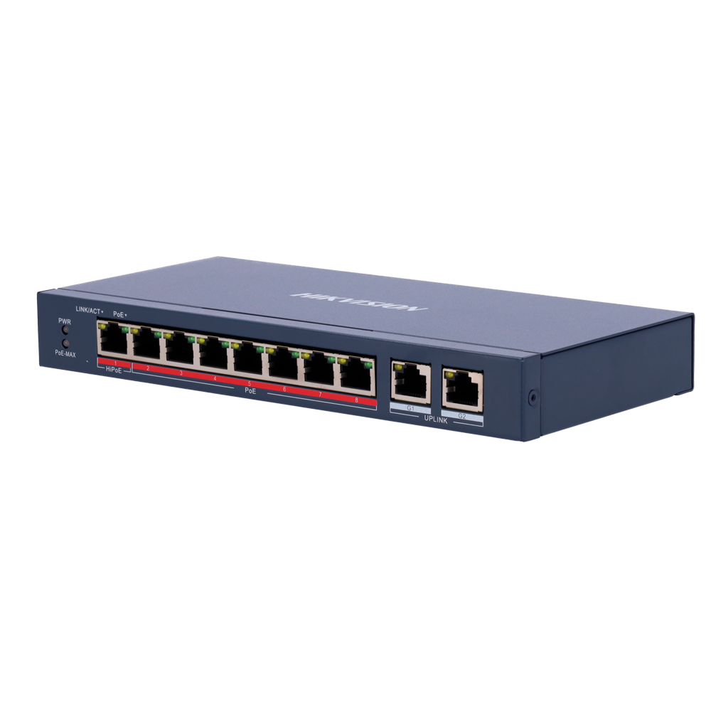 Hikvision DS-3E0310HP-E 8-Port Hi-PoE + 2-Port Uplink Switch