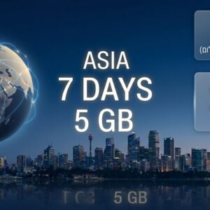 חבילת גלישה לחול Asia Zone 1 — 5GB / 7 ימים
