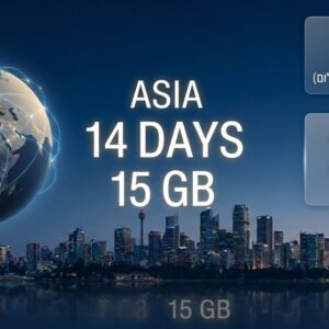 חבילת גלישה לחול Asia Zone 1 — 15GB / 14 ימים