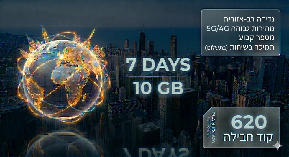 חבילת גלישה לחול Global Zone A — 10GB / 7 ימים