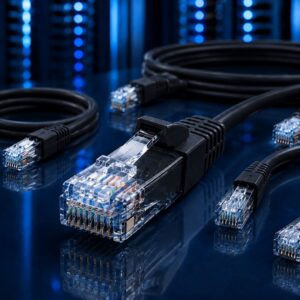 כבל רשת מגשר FTP CAT6 שחור 0.3מ'