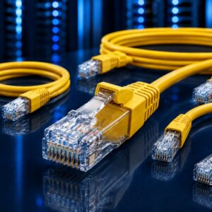 כבל רשת מגשר FTP CAT6A צהוב 1מ'