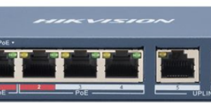 מתג POE לא מנוהל 4 פורט + 2 אפלינק 60W | DS-3E0106HP-E