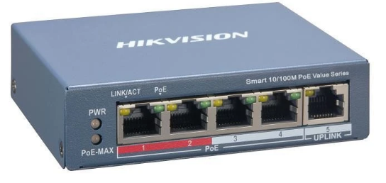 מתג POE מנוהל בענן CCTV 5 פורט | DS-3E1105P-EI(M)